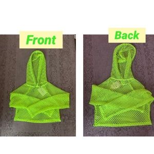 Heart&Hips fishnet crop top with hoodie